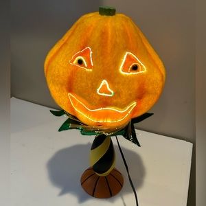 Gemmy Halloween Pumpkin Head on Stand 2006 Fiber‎ Optic Friends Light-Up